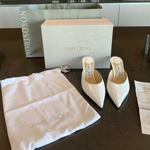 SOLD! Jimmy Choo Rav Mule Croc Embossed Leather 37